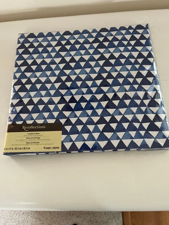 Recollections Navy Triangle Design Scrapbook Album size 12 x 12 in