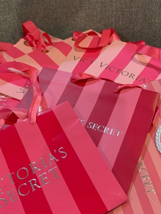 10 Victoria’s Secret Gift Bags-7.5”x6”x3.5”