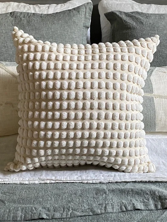 IKEA SVARTPOPPEL off-white Cushion Cover with dawn pillow