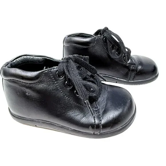 Stride Rite Boys Elliot Black Casual‎ Boots Leather Dress Shoes Toddler 5.5