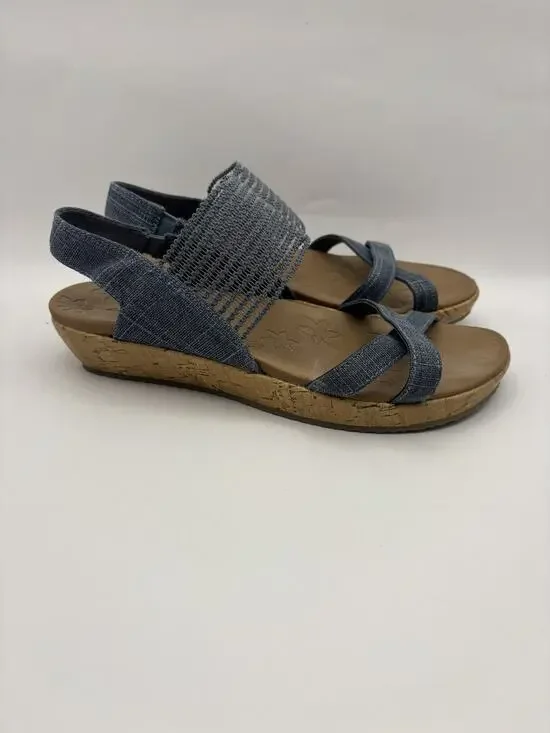 Skechers Beverly High Blue Wedges Women Size 6