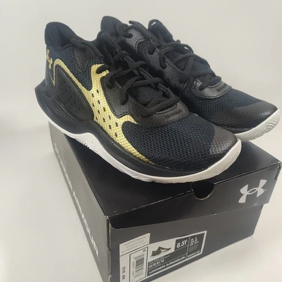 Youth Under Armour Jet '23 Black Metallic Gold 6.5Y‎