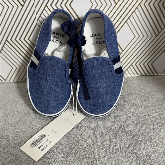 Janie and Jack sneakers NWT Blue Slip-On‎ Sneakers boys size 6
