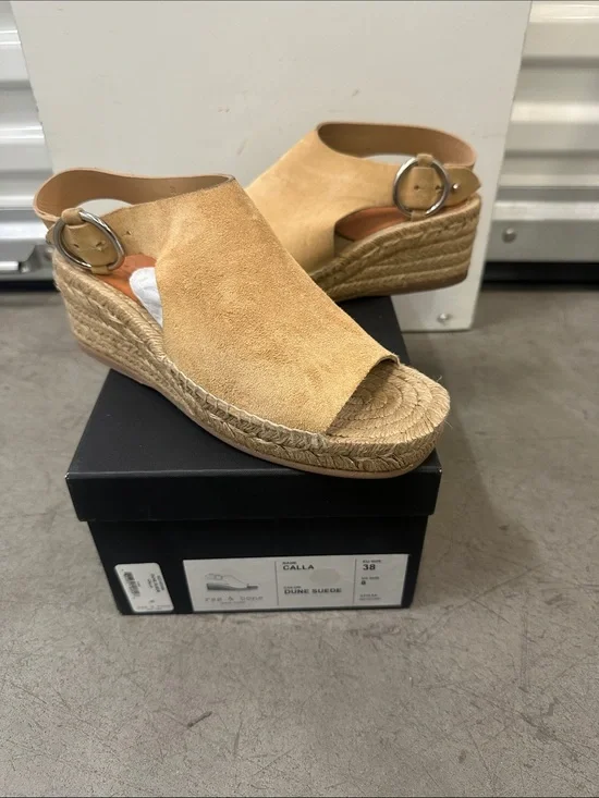 Dune Suede Espadrille Wedge Sandals - Tan