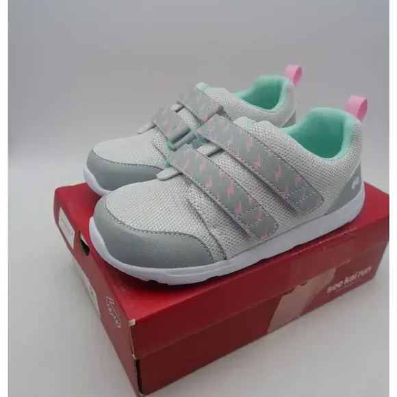 NEW See Kai Run Girl's  Kids Ryder Adapt Size 2 FlexiRun Sneakers Silver Pink