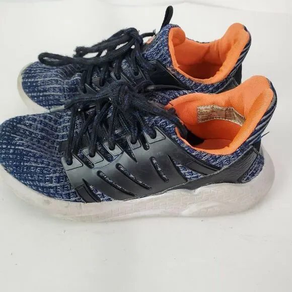 Boys Lace-Up Sneakers Orange Blue‎ Youth Size 13