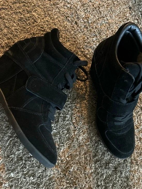 Ash Black Suede Wedge Sneakers