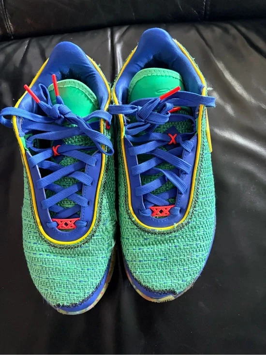 Kids Green & Blue Casual Sneakers with Yellow Trim