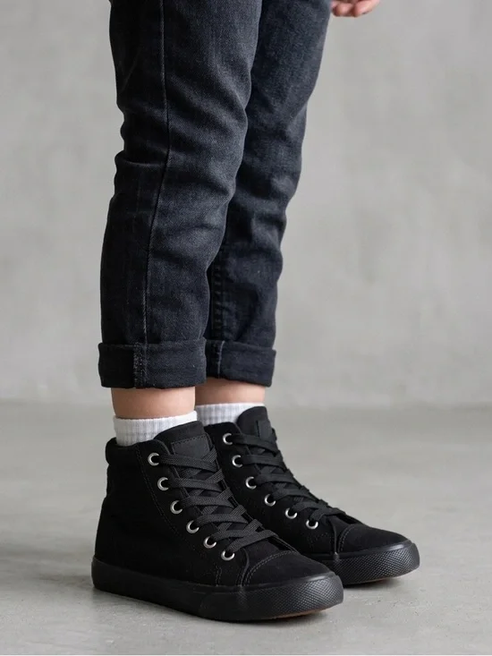 US SPORTS Kids Black High-Top Sneakers Size 9