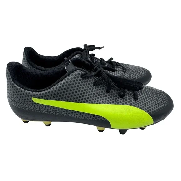 Puma Kids Size 6 Black Yellow Soccer Cleats Spirit FG 104493 03