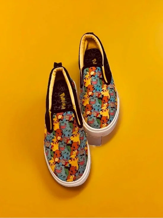 Ground UP Pokémon Pikachu Slip-on Canvas Sneakers. Youth Size 5