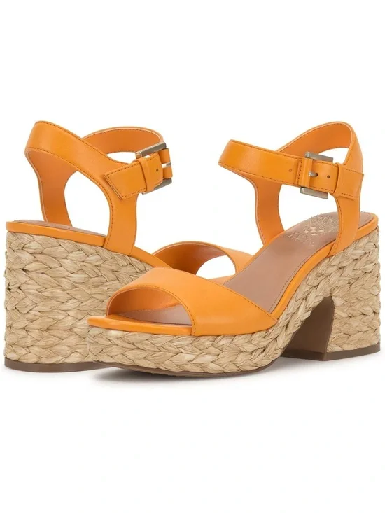 Vince Camuto Orange Braided Platform Wedge Sandals