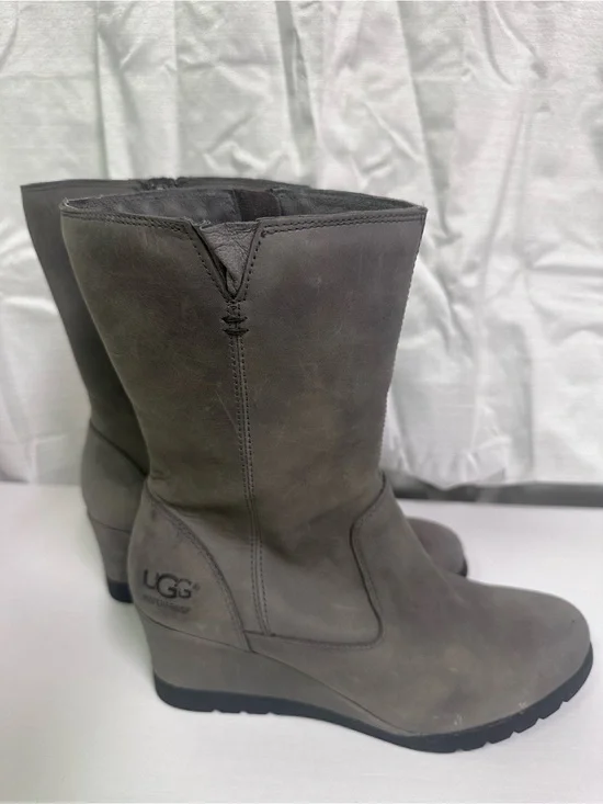 UGG Women's Grey Wedge Mid-Calf Boots