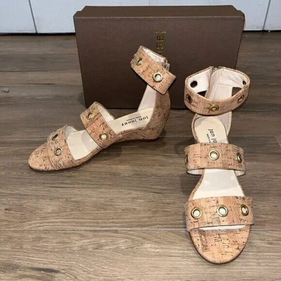 NWT ANTHROPOLOGIE Jon Josef Right Natural Cork Wedge Sandals  8