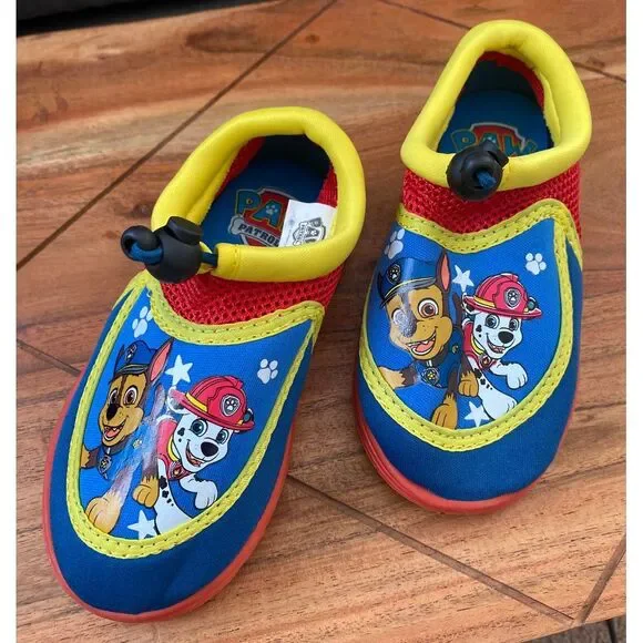 Paw Patrol Water Shoes Quick-Dry Slip-On Clogs Beach Pool Kids Size 4‎ Toddler