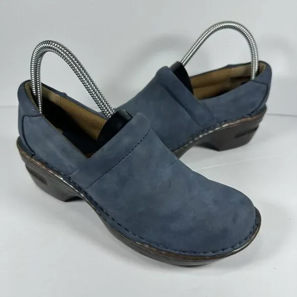 BOC Born Concept Peggy Womens Taupe Suede Slip On Wedge Clog Shoes Size 7