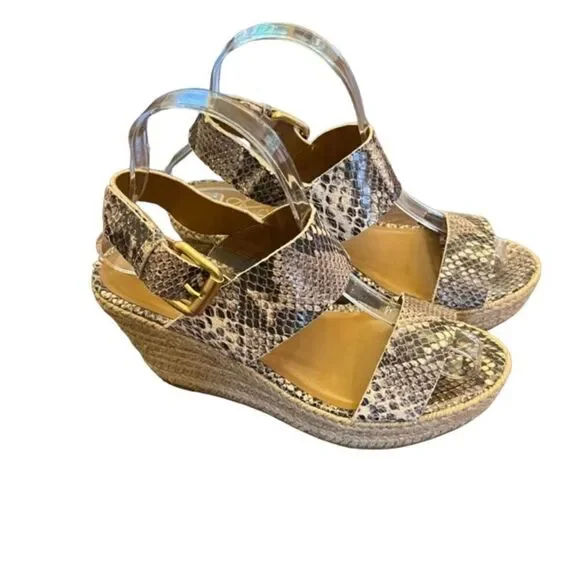 Rowen Women's Snake Skin Print Wedge Sandals Size‎ 9.5