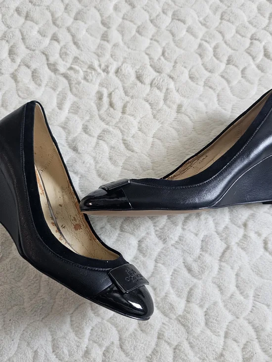 Coach Black Women's Pointed Toe Wedge Pumps - Classic Everyday Style 6