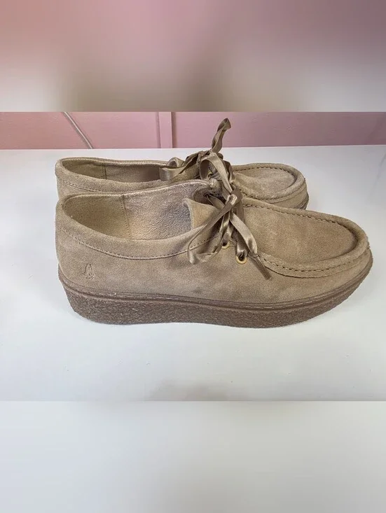 Hush Puppies Suede Moc Toe Lace Up Shoes Size 8