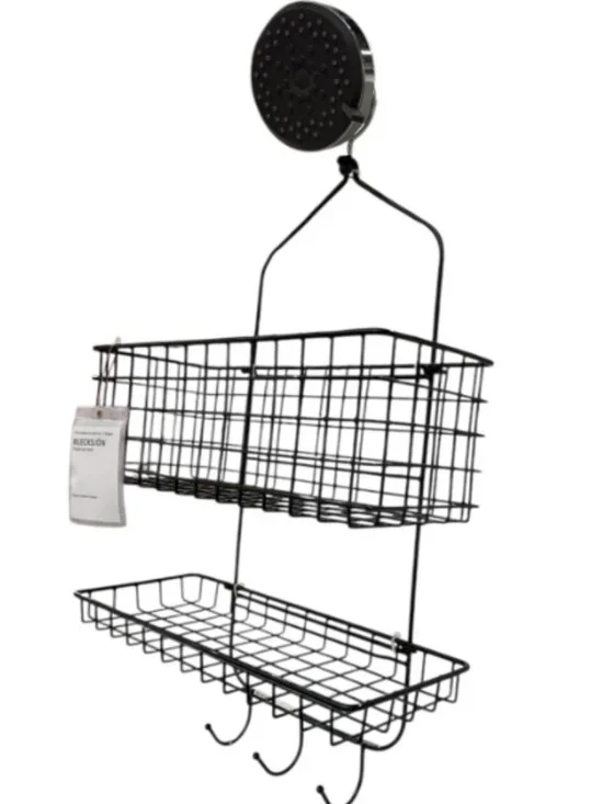 BLECKSJÖN 505.232.71 Shower caddy, two tiers, black, 13x22 