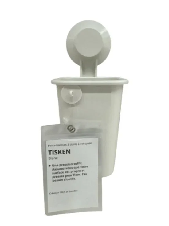TISKEN 803.812.94 Toothbrush holder with suction cup, white