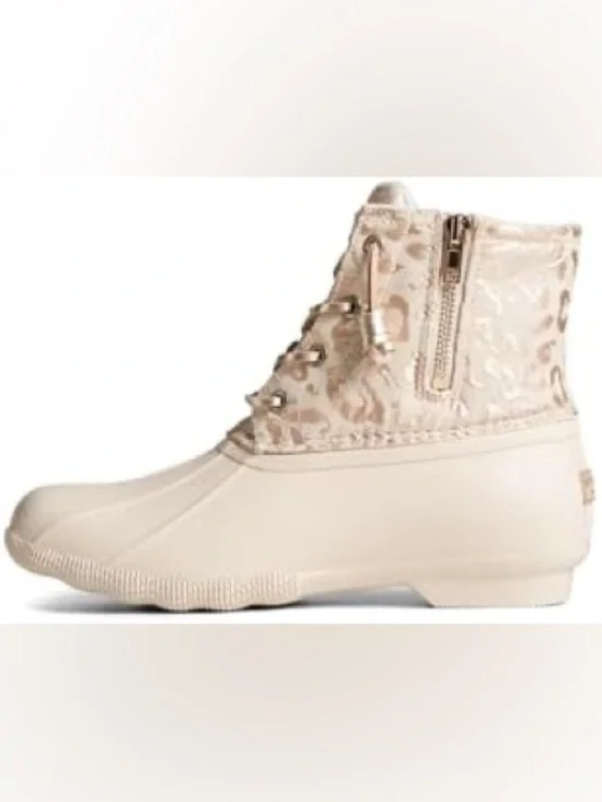 New! Sperry Saltwater Smooth Wool Women's Lace-Up Duck Boots-8