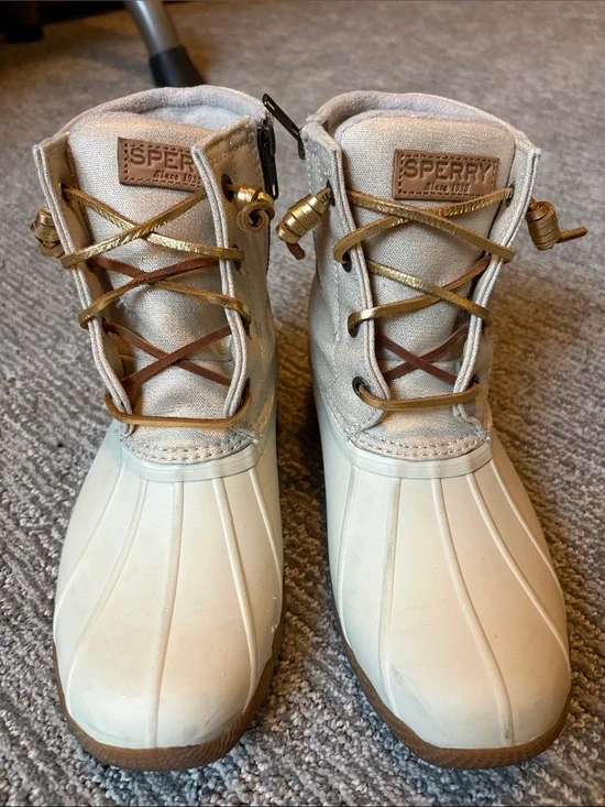 Sperry Women's Cream & Tan Duck Boots