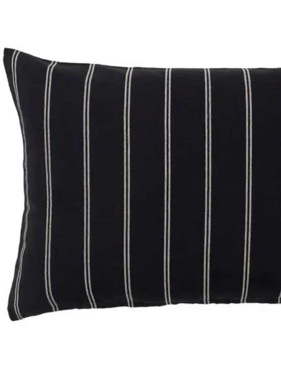 SOLUPPGÅNG 906.197.71 Cushion cover, black/white, 16x23 