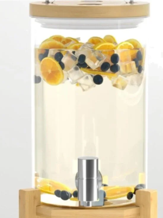 Beverage 405.781.84 dispenser, bamboo/clear glass, 4 qt