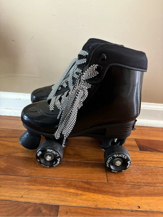 Adjustable Kids Black Roller Skates