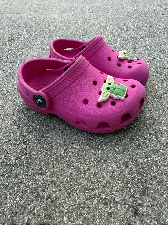 Crocs Pink Clogs Kids Size C7 Toddler Slip On Water Shoes preloved
