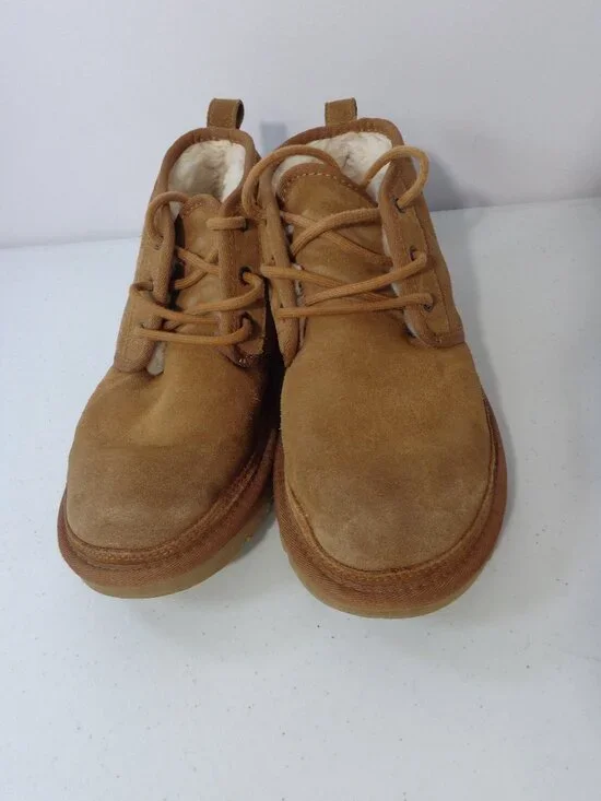 UGG 1094269 Neumel Chestnut Brown Suede Fur Low Women's Boots Size 8