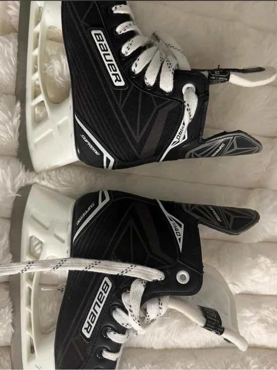 Bauer Kids Black and White Hockey Skates
