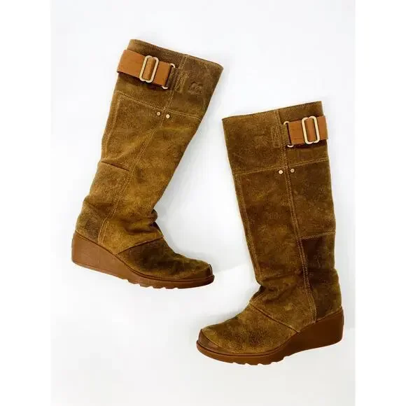 Sorel 6‎ brown wedge Knee High Winter Boots