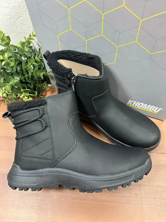 Khombu Women's Sarah Water Repellent Ankle Boots Black Size 9