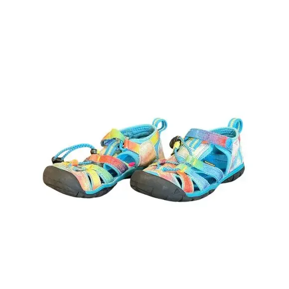 KEEN Kids Seacamp II CNX Waterproof Water Sandals Size 11 Kids Vivid Tie-Dye