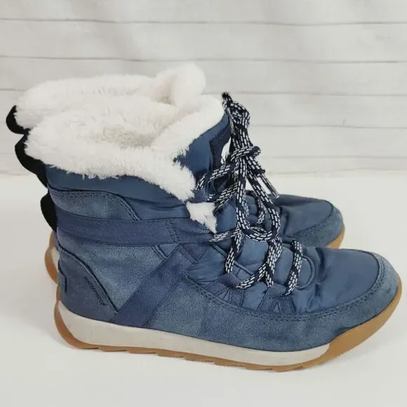 SOREL Whitney II Flurry Boot Waterproof Suede Winter Boots in Uniform Blue, sz 6