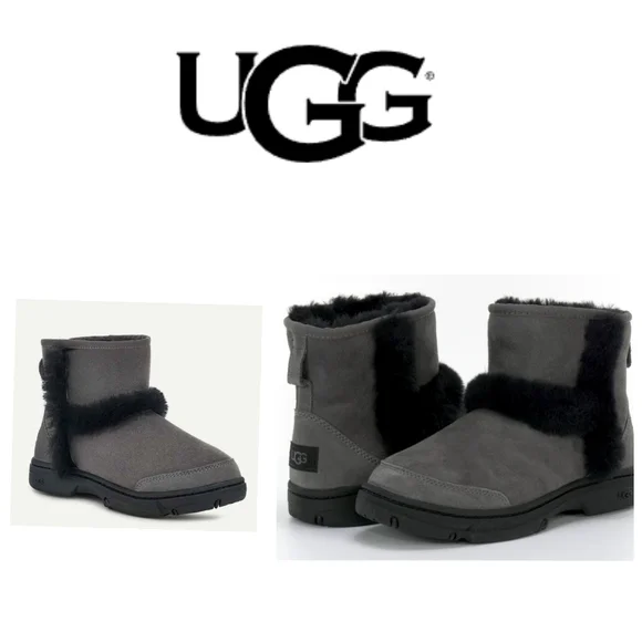 UGG Charcoal Shearling Ankle Boots