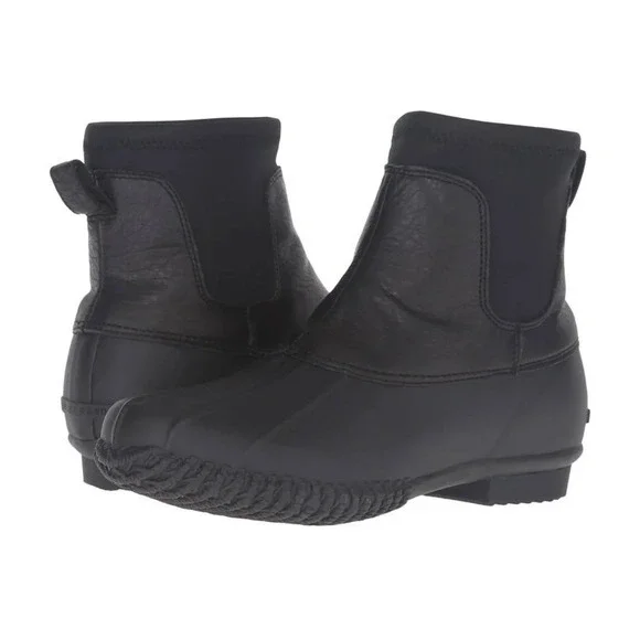 Loeffler Randall Hatley Duck Boot‎ Black Leather Size 8 GUC