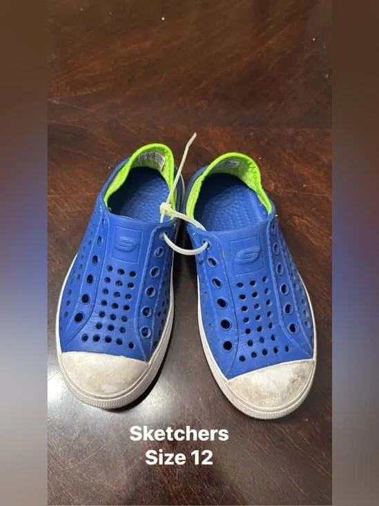 Skechers Kids Royal Blue Water Shoes with Lime Accents