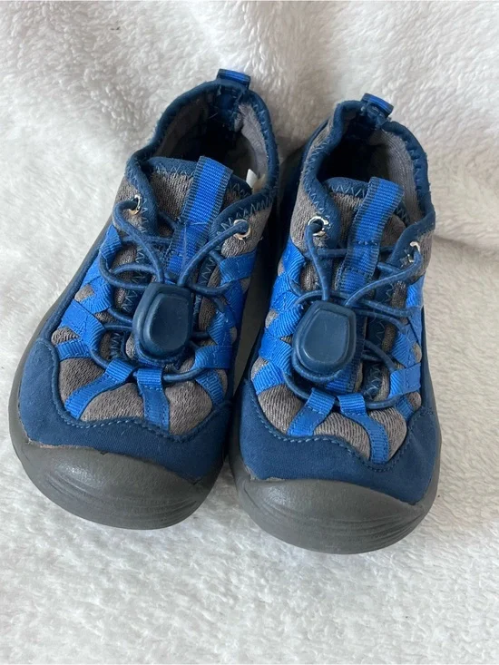 Merrell Blue and Gray Kids Water Shoes with Toggle Lacing