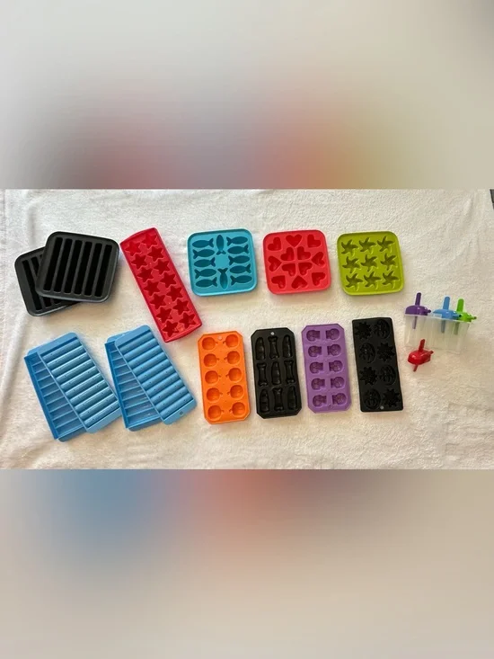 Assorted Silicone Ice Cube and Popsicle Molds