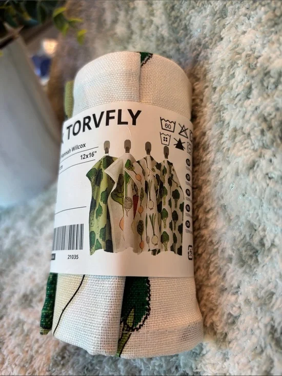 TORVFLY Ikea Veggie Garden Kitchen Towels Set of 4 NWT 12x16” Cotton