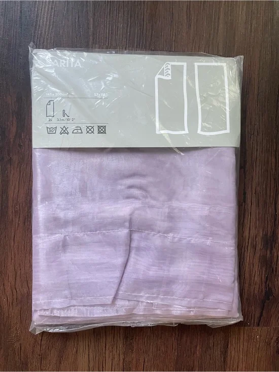 NEW IKEA SARITA Sheer Curtains 57” x 118” Lavender Lilac Purple 2 Panels Set