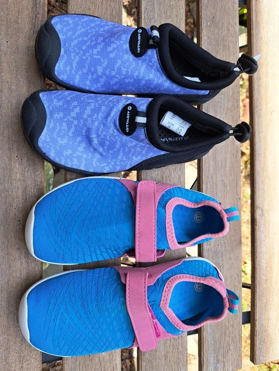 2 Pairs Barely Used Kids Water Shoes, Sizes 11 - 13