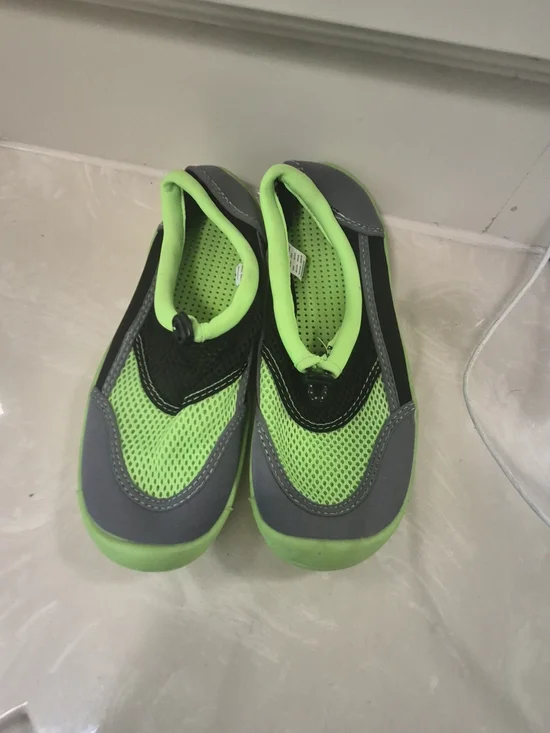 Kids Neon Green and Gray Water Shoes