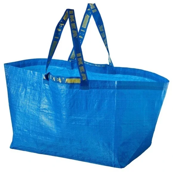 5 IKEA Blue Tote with Yellow Handles spring cleaning decluttering must have!