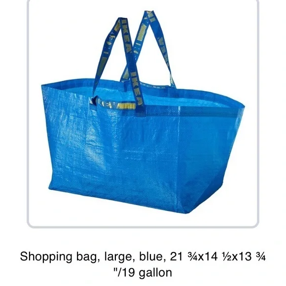 5 IKEA Blue Tote with Yellow Handles spring cleaning decluttering must have!