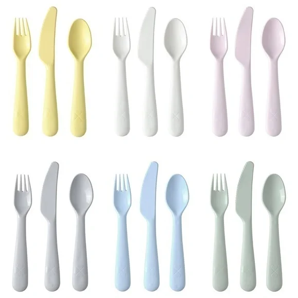 18Pk IKEA KALAS Flatware Set Assorted Colors new