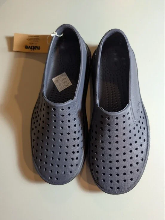 Native Miles Bloom Jr 2 Slip-Ons in Charcoal Blue Gray Waterproof NWT